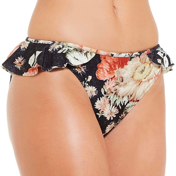 Chelsea & Violet Black Ruffle Floral Bikini Set - Picture 9 of 12